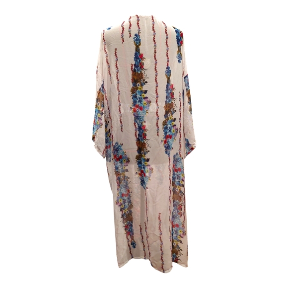 Women's Lightweight Floral Kimono - Picture 3 of 5